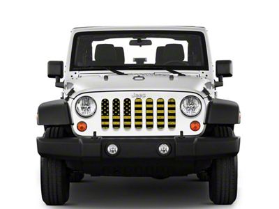 Under The Sun Inserts Grille Insert; Distressed Black and Yellow (07-18 Jeep Wrangler JK)