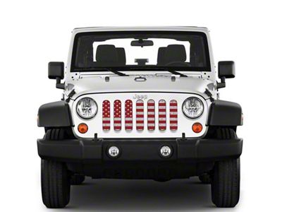 Under The Sun Inserts Grille Insert; Distressed White and Red (07-18 Jeep Wrangler JK)