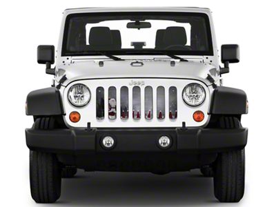 Under The Sun Inserts Grille Insert; Santas Hats (07-18 Jeep Wrangler JK)