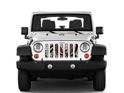 Under The Sun Inserts Grille Insert; Scary Skull Clown (18-23 Jeep Wrangler JL w/o TrailCam; 24-25 Jeep Wrangler JL Sport)