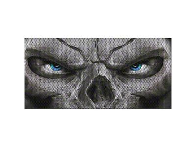 Under The Sun Inserts Grille Insert; Skull Face with Blue Eyes (18-23 Jeep Wrangler JL w/o TrailCam; 24-25 Jeep Wrangler JL Sport)
