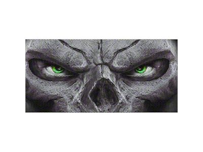 Under The Sun Inserts Grille Insert; Skull Face with Green Eyes (07-18 Jeep Wrangler JK)