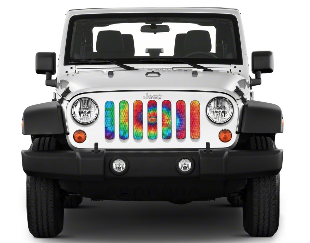 Under The Sun Inserts Jeep Wrangler Grille Insert; Trippy Tie Dye INSRT