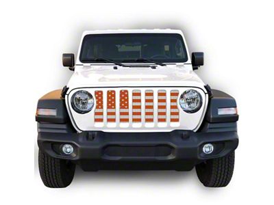 Under The Sun Inserts Grille Insert; White and Orange (18-23 Jeep Wrangler JL w/o TrailCam; 24-25 Jeep Wrangler JL Sport)