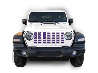Under The Sun Inserts Grille Insert; White and Purple (18-23 Jeep Wrangler JL w/o TrailCam; 24-25 Jeep Wrangler JL Sport)