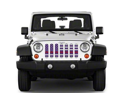Under The Sun Inserts Grille Insert; White and Purple Thin Red Line (07-18 Jeep Wrangler JK)