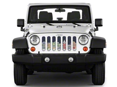 Under The Sun Inserts Grille Insert; Xmas Village (07-18 Jeep Wrangler JK)