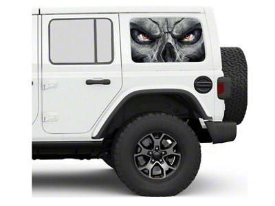 Under The Sun Inserts Hard Top Rear Side Window Decals; Skull Face (07-25 Jeep Wrangler JK & JL 4-Door)