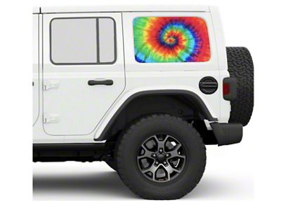 Under The Sun Inserts Hard Top Rear Side Window Decals; Trippy Tie Dye (07-25 Jeep Wrangler JK & JL 4-Door)