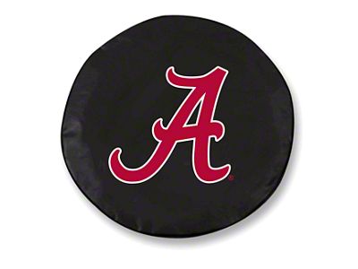 University of Alabama A Spare Tire Cover; Black (66-18 Jeep CJ5, CJ7, Wrangler YJ, TJ & JK)