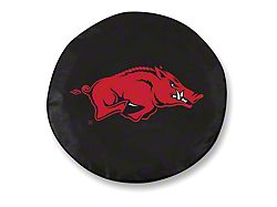 University of Arkansas Spare Tire Cover; Black (66-18 Jeep CJ5, CJ7, Wrangler YJ, TJ & JK)