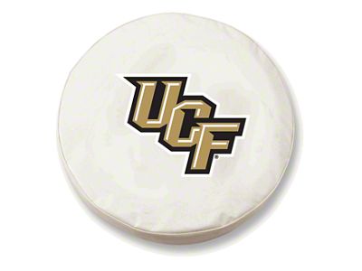 University of Central Florida Spare Tire Cover; White (66-18 Jeep CJ5, CJ7, Wrangler YJ, TJ & JK)