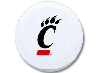 University of Cincinnati Spare Tire Cover; White (66-18 Jeep CJ5, CJ7, Wrangler YJ, TJ & JK)