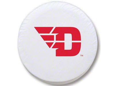 University of Dayton Spare Tire Cover; White (66-18 Jeep CJ5, CJ7, Wrangler YJ, TJ & JK)