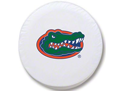 University of Florida Spare Tire Cover; White (66-18 Jeep CJ5, CJ7, Wrangler YJ, TJ & JK)