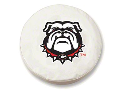 University of Georgia Bull Dog Spare Tire Cover; White (66-18 Jeep CJ5, CJ7, Wrangler YJ, TJ & JK)