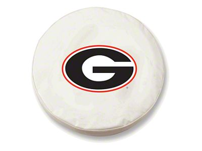University of Georgia G Spare Tire Cover; White (66-18 Jeep CJ5, CJ7, Wrangler YJ, TJ & JK)