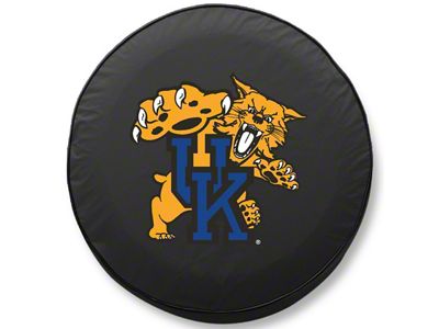 University of Kentucky Cat Spare Tire Cover; Black (66-18 Jeep CJ5, CJ7, Wrangler YJ, TJ & JK)