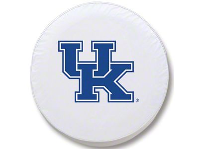 University of Kentucky UK Spare Tire Cover; White (66-18 Jeep CJ5, CJ7, Wrangler YJ, TJ & JK)
