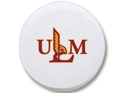 University of Louisiana at Monroe Cardinal Spare Tire Cover; White (66-18 Jeep CJ5, CJ7, Wrangler YJ, TJ & JK)