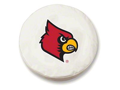 University of Louisville Spare Tire Cover; White (66-18 Jeep CJ5, CJ7, Wrangler YJ, TJ & JK)
