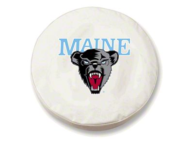 University of Maine Spare Tire Cover; White (66-18 Jeep CJ5, CJ7, Wrangler YJ, TJ & JK)