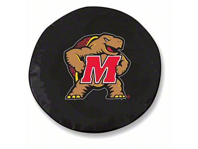 University of Maryland Spare Tire Cover; Black (66-18 Jeep CJ5, CJ7, Wrangler YJ, TJ & JK)