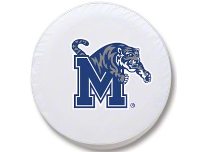 University of Memphis Spare Tire Cover; White (66-18 Jeep CJ5, CJ7, Wrangler YJ, TJ & JK)