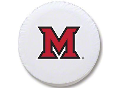 University of Miami of Ohio Spare Tire Cover; White (66-18 Jeep CJ5, CJ7, Wrangler YJ, TJ & JK)