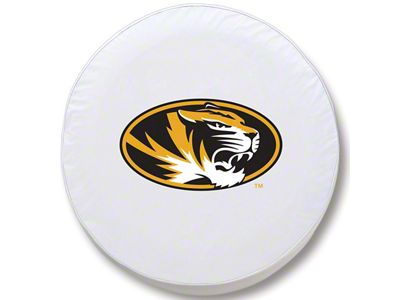 University of Missouri Spare Tire Cover; White (66-18 Jeep CJ5, CJ7, Wrangler YJ, TJ & JK)
