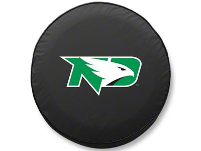 University of North Dakota Spare Tire Cover; Black (66-18 Jeep CJ5, CJ7, Wrangler YJ, TJ & JK)