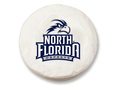 University of North Florida Spare Tire Cover; White (66-18 Jeep CJ5, CJ7, Wrangler YJ, TJ & JK)
