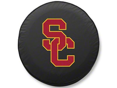 University of Southern California Spare Tire Cover; Black (66-18 Jeep CJ5, CJ7, Wrangler YJ, TJ & JK)
