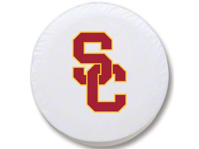 University of Southern California Spare Tire Cover; White (66-18 Jeep CJ5, CJ7, Wrangler YJ, TJ & JK)