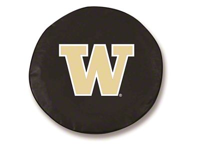 University of Washington Spare Tire Cover; Black (66-18 Jeep CJ5, CJ7, Wrangler YJ, TJ & JK)