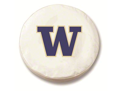 University of Washington Spare Tire Cover; White (66-18 Jeep CJ5, CJ7, Wrangler YJ, TJ & JK)