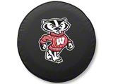 University of Wisconsin Bucky Spare Tire Cover; Black (66-18 Jeep CJ5, CJ7, Wrangler YJ, TJ & JK)