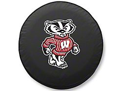 University of Wisconsin Bucky Spare Tire Cover; Black (66-18 Jeep CJ5, CJ7, Wrangler YJ, TJ & JK)