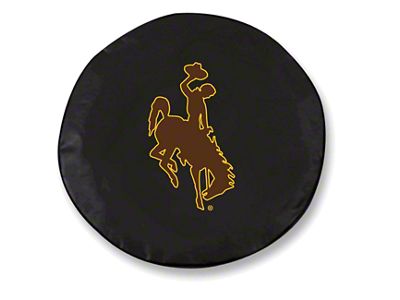 University of Wyoming Spare Tire Cover; Black (66-18 Jeep CJ5, CJ7, Wrangler YJ, TJ & JK)