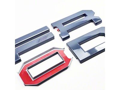UPR Replacement Grille Letters; Azure Gray (22-25 Bronco Raptor)
