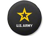 U.S. Army Spare Tire Cover; Black (66-18 Jeep CJ5, CJ7, Wrangler YJ, TJ & JK)