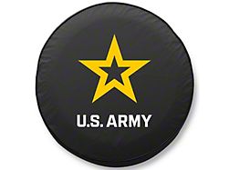 U.S. Army Spare Tire Cover; Black (66-18 Jeep CJ5, CJ7, Wrangler YJ, TJ & JK)