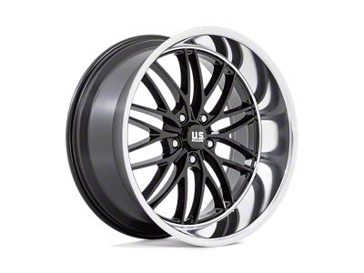 US Mag Santa Cruz Gloss Black with Diamond Cut Lip Wheel; 22x10.5; 0mm Offset (18-25 Jeep Wrangler JL)