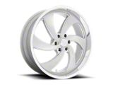 US Mag Desperado Silver Brushed Face Milled Diamond Cut Milled 6-Lug Wheel; 24x9; 25mm Offset (17-24 Titan)