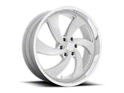 US Mag Desperado Silver Brushed Face Milled Diamond Cut Milled 6-Lug Wheel; 24x10; 25mm Offset (16-24 Titan XD)
