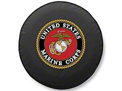 U.S. Marines Spare Tire Cover; Black (66-18 Jeep CJ5, CJ7, Wrangler YJ, TJ & JK)
