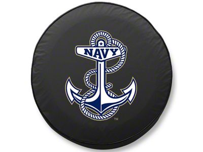 U.S. Naval Academy Spare Tire Cover; Black (66-18 Jeep CJ5, CJ7, Wrangler YJ, TJ & JK)