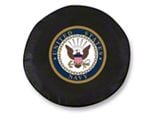 U.S. Navy Spare Tire Cover; Black (66-18 Jeep CJ5, CJ7, Wrangler YJ, TJ & JK)