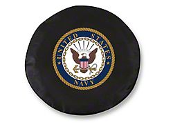 U.S. Navy Spare Tire Cover; Black (66-18 Jeep CJ5, CJ7, Wrangler YJ, TJ & JK)