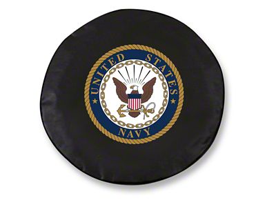 U.S. Navy Spare Tire Cover; Black (66-18 Jeep CJ5, CJ7, Wrangler YJ, TJ & JK)